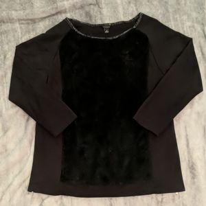 Ann Taylor fuzzy front tunic top